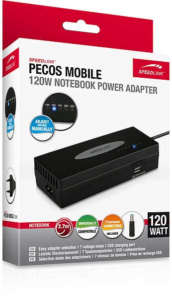 Speed Link Univerzalni Punjač Za Notebook Računare - 120 W - dodatni pogled