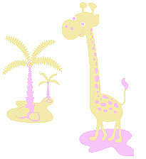 Zidni tatoo Mrs Giraffe D01 103x120cm  F8C5F9 F3EBAA - dodatni pogled