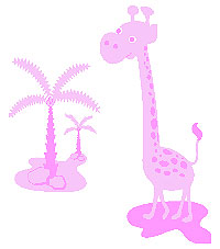 Zidni tatoo Mrs Giraffe D01 103x120cm  FF99FF F8C5F9 - dodatni pogled