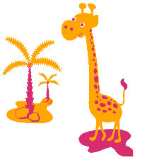 Zidni tatoo Mrs Giraffe D01 103x120cm D72D6D FFA600 - dodatni pogled