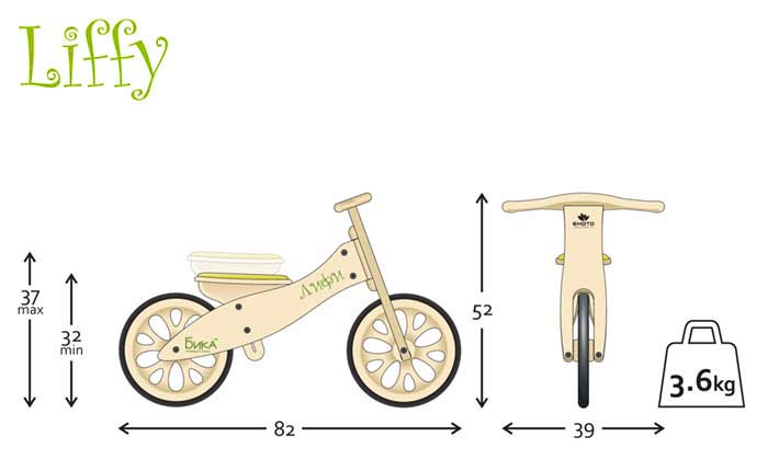 Bika Liffy Drveni Bicikl - zeleni - dodatni pogled
