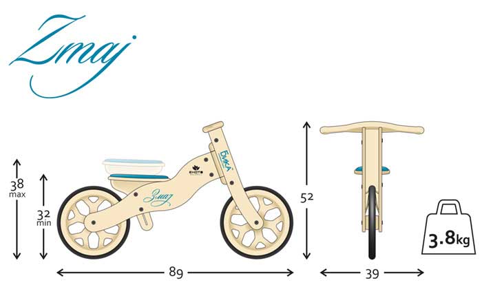 Bika Zmaj Drveni Ekološki Dečiji Bicikl - dodatni pogled