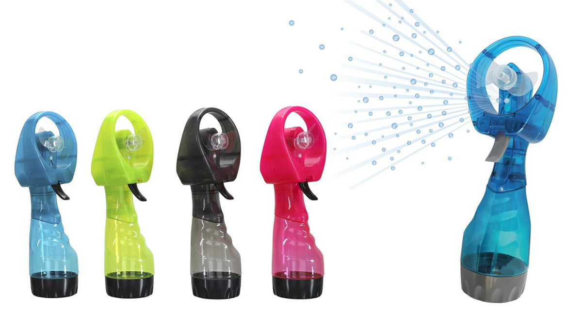 Ventilator sa prskalicom na baterije pink - dodatni pogled