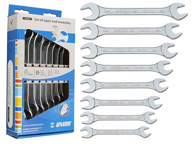 UNIOR Garnitura dvostr. viljuškastih ključeva 110/2-8CS, 6-22mm 8 del. hromirani, mat, 602846 845459 - dodatni pogled