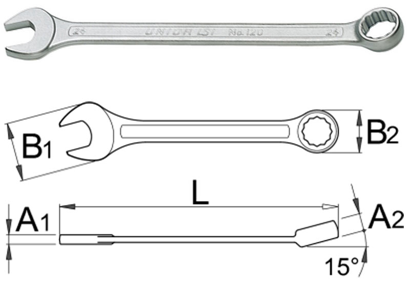 UNIOR Ključ viljuškasto-obručni dugi - 120/2, 7mm hromiran, mat, 153893 600387 - dodatni pogled