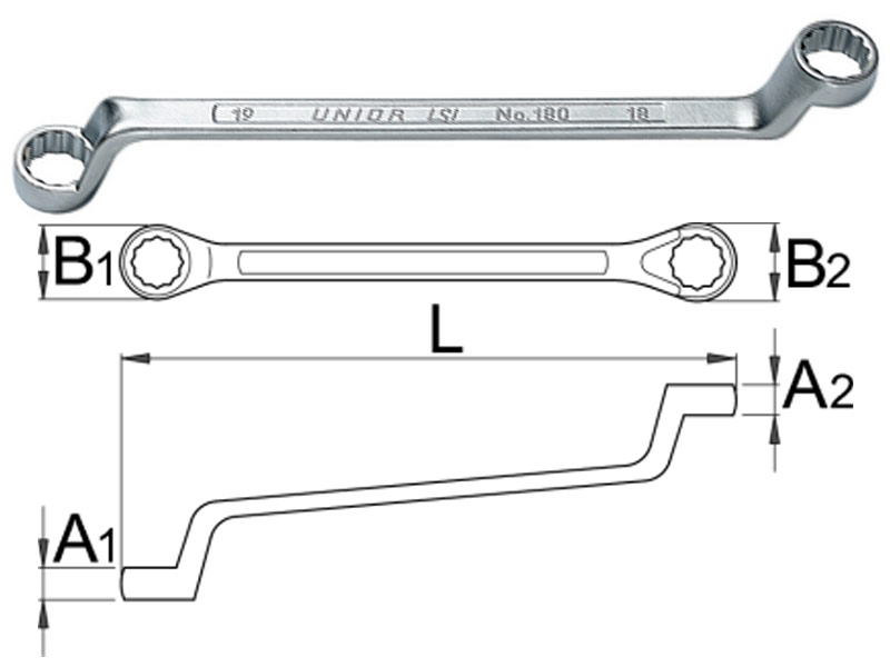 UNIOR Ključ obručni dvostrani - 180/1, 24x26mm hromiran, art. 600529 152641 - dodatni pogled