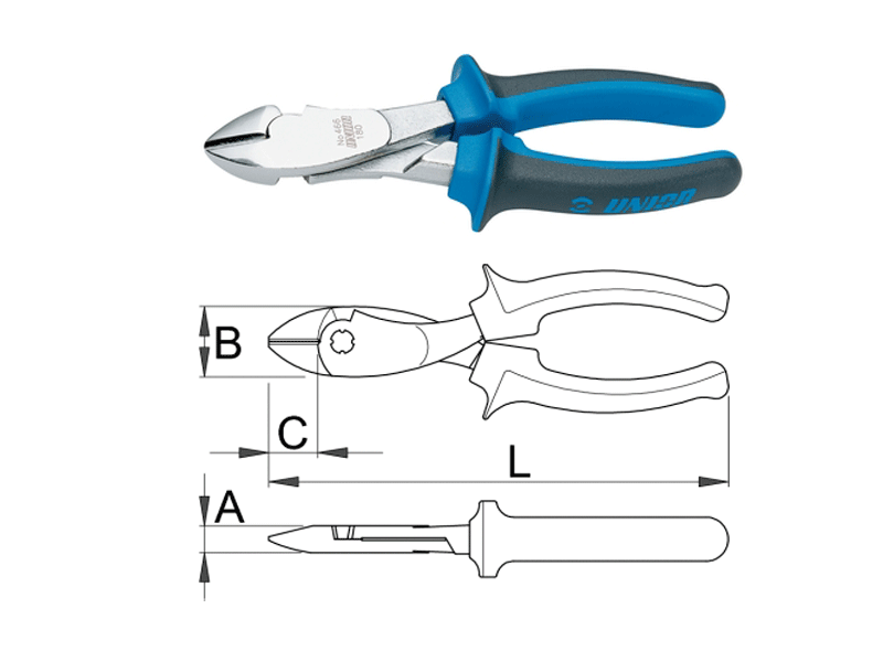 UNIOR Klešta štip bočna plastična ručka, 160 mm, art. 466BI 617686 - dodatni pogled