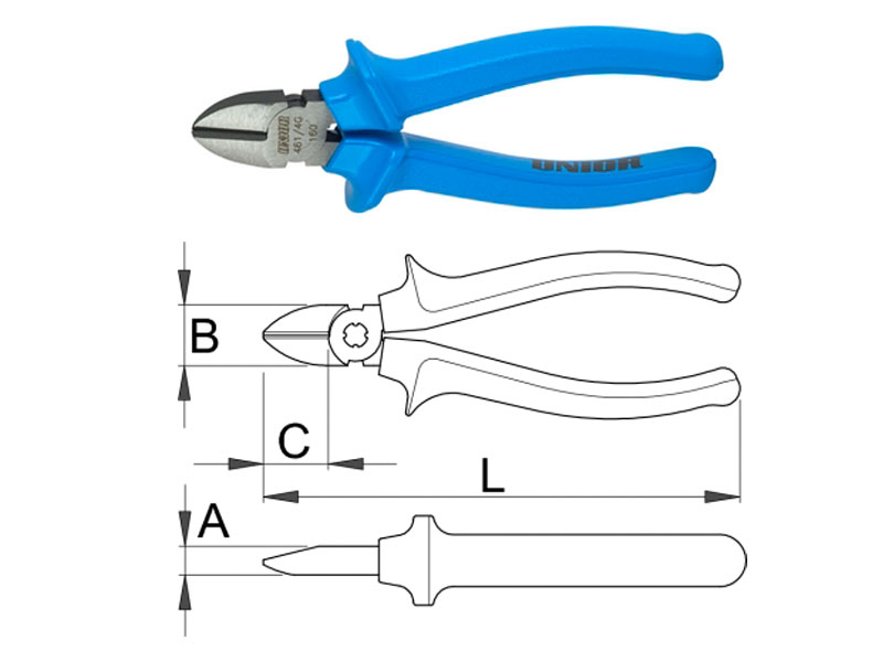 UNIOR Klešta štip bočna plastična ručka, fosfatirana, 160 mm, art. 462 - dodatni pogled