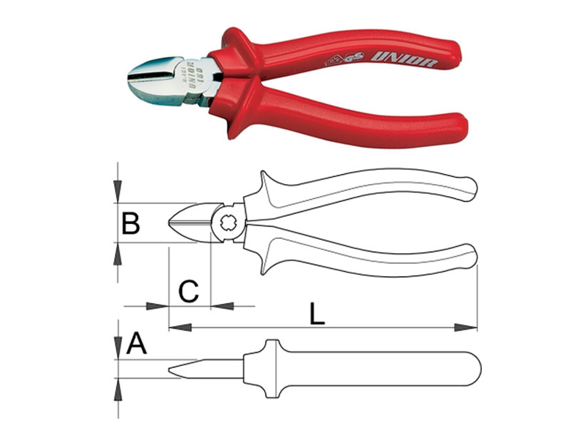 UNIOR Klešta štip, hromirana, 140mm, art. 461VDE - dodatni pogled