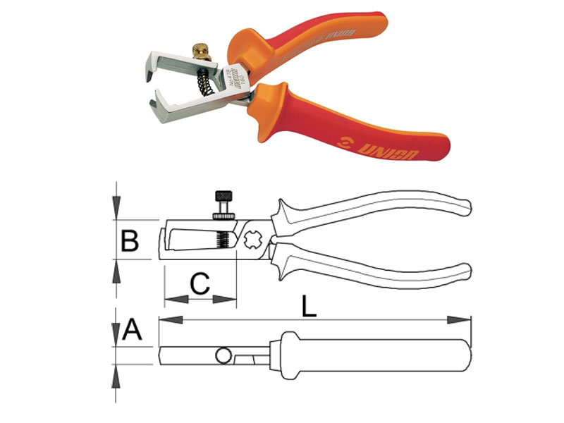 UNIOR Klešta za skidanje izolacije, obična 160/0.6-10 mm, art. 478VDEBI 610433 - dodatni pogled