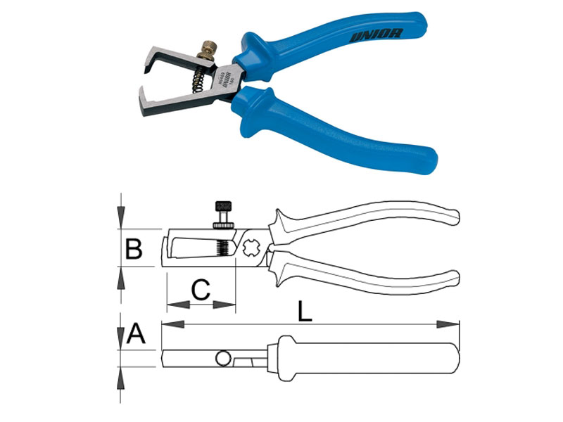 UNIOR Klešta za skidanje izolacije, obična, 160/0.6-10 mm, brušena, art. 469 - dodatni pogled