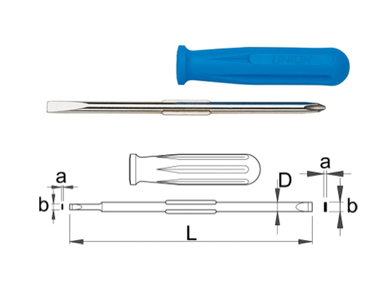 UNIOR odvijač dvostrani, pljosnati 1x6 mm PH2, art. 636 608922 - dodatni pogled
