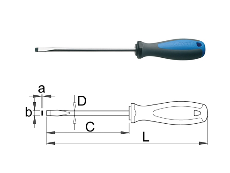 UNIOR odvijač pljosnati 1.0x5.5x250/150 mm, TBI, art. 605TBI 611695 - dodatni pogled