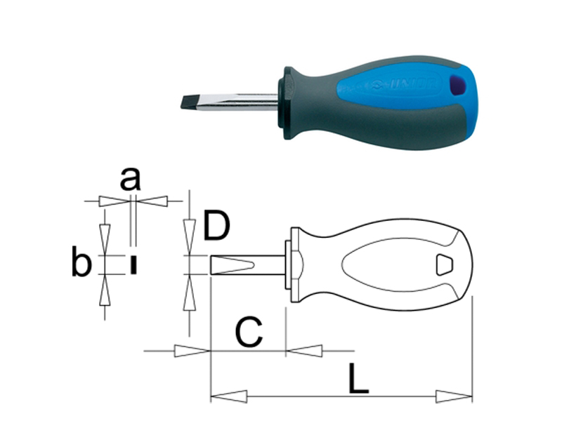 UNIOR odvijač pljosnati kratki 3.5x25 mm, TBI, art. 627TBI 612832 - dodatni pogled