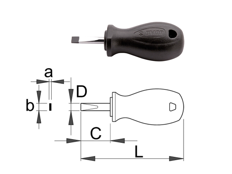 UNIOR odvijač pljosnati kratki 5,5x25 mm, TBI, art. 627CR 616400 - dodatni pogled