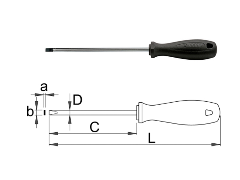 UNIOR odvijač pljosnati 0.8x4.0x190/100 mm, TBI, art. 602CR 616331 - dodatni pogled