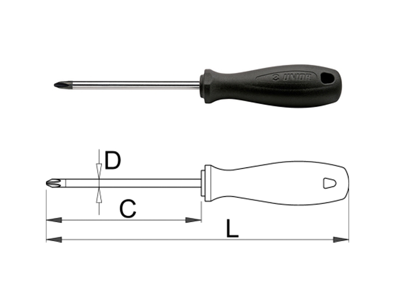 UNIOR odvijač krstasti PH 1, 165/80 mm, art. 615CR 616364 - dodatni pogled
