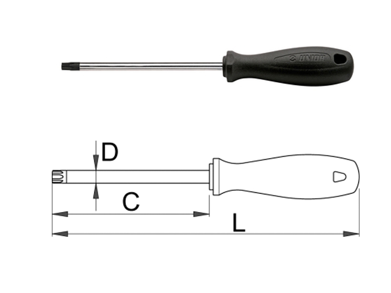 UNIOR odvijač Torx TX8, 165/80 mm, art. 621CR 616381 - dodatni pogled