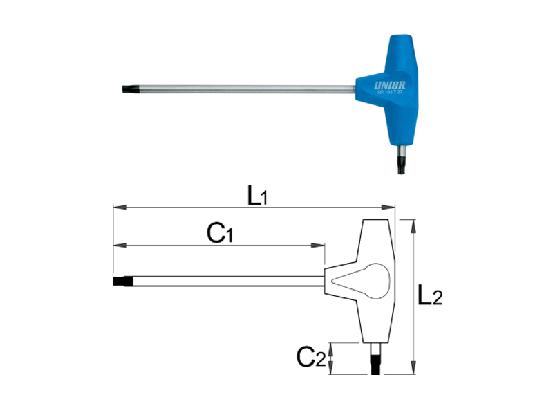 UNIOR odvijač Torx TX8, T drška , art. 193TX 607173 - dodatni pogled