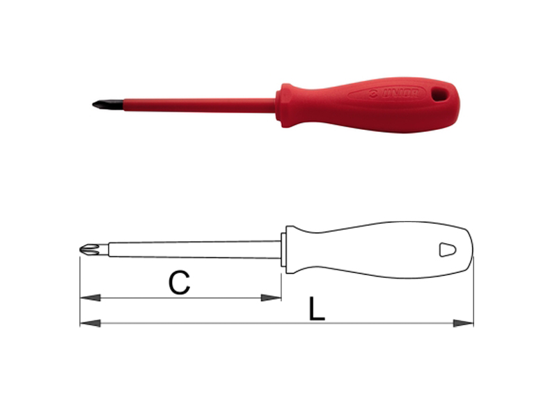 UNIOR odvijač krstasti PH 0, 145/60 mm, VDE ručka, art. 613VDE 616478 - dodatni pogled