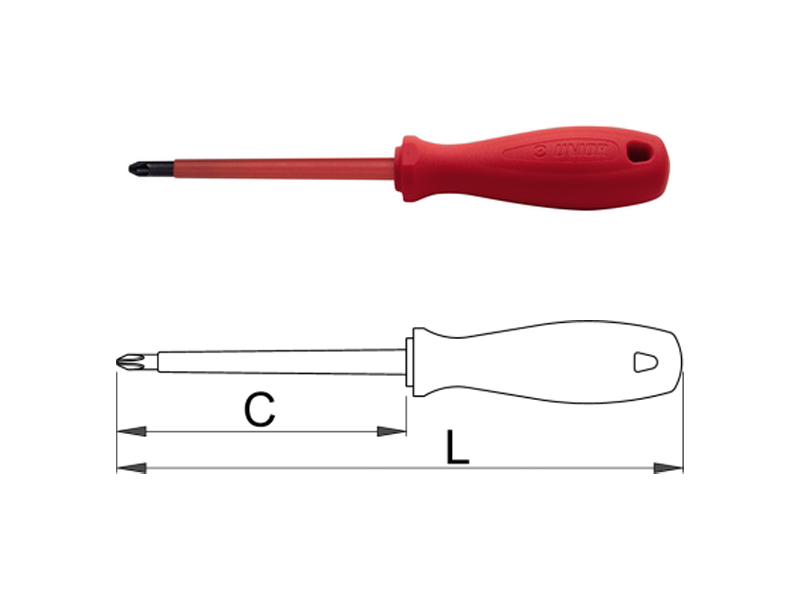 UNIOR odvijač krstasti PZ 0, 145/60 mm, art. 623VDE 616482 - dodatni pogled
