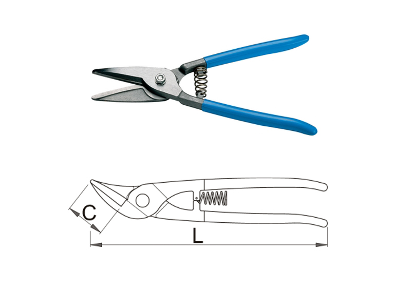 UNIOR Makaze za lim, ravne, 350 mm, BERLINER brušene, art. 569 609334 - dodatni pogled