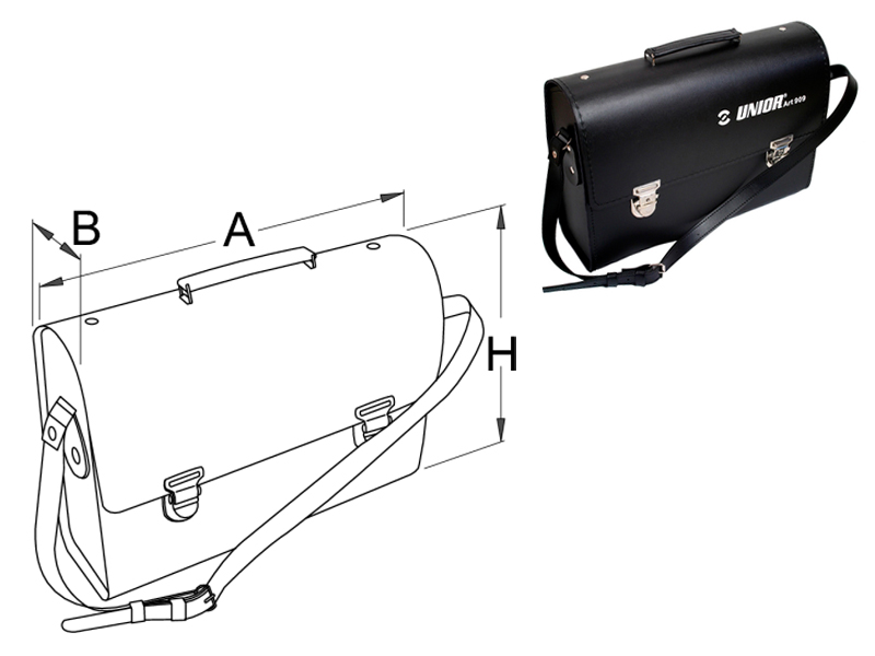 UNIOR Električarska torba za alat, 420x140x320 mm, skaj, art. 909 601939 - dodatni pogled