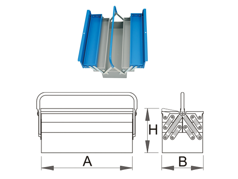UNIOR Kaseta za alat 450x215x240 mm, kraća izvedba, art. 911/5 601909 - dodatni pogled