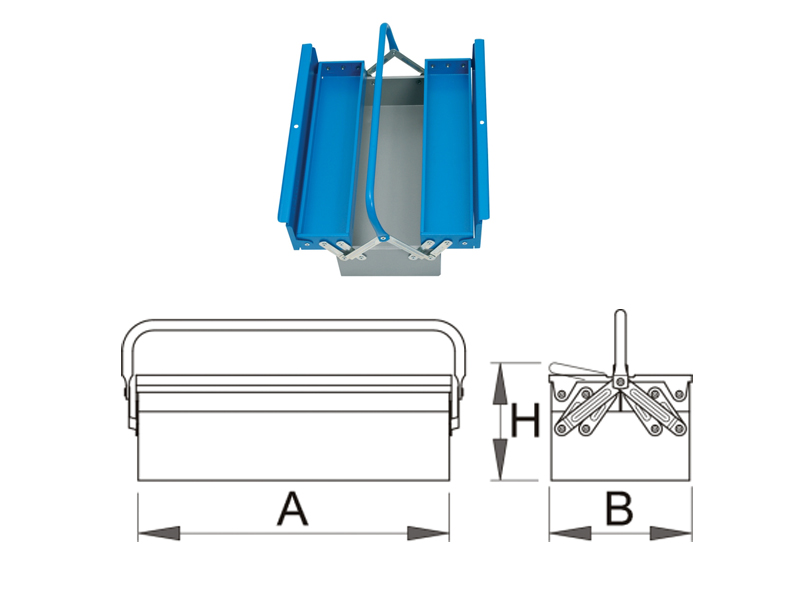 UNIOR Kaseta za alat 550x215x202 mm, duga izvedba, art. 912/3 601911 - dodatni pogled