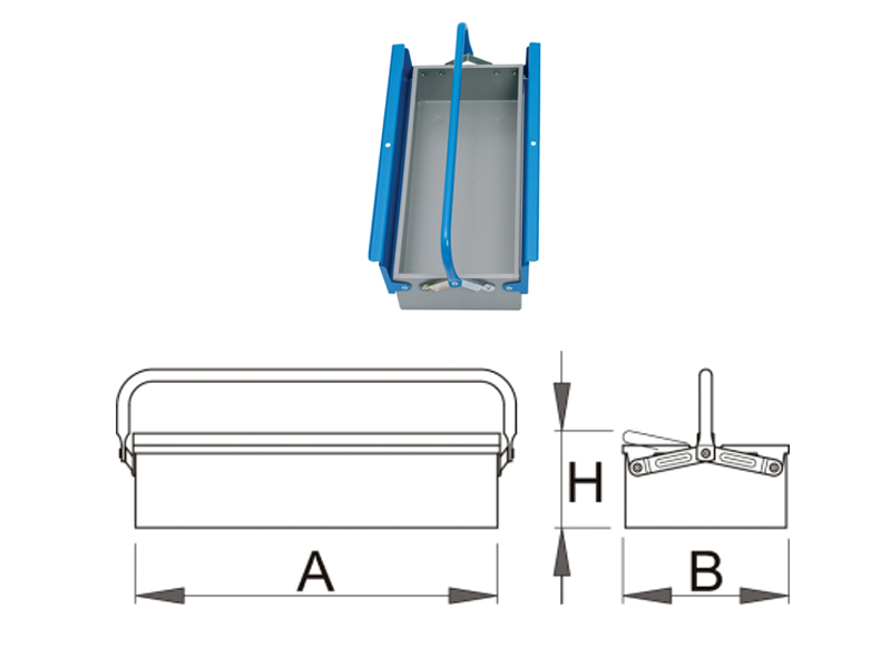 UNIOR Kaseta za alat 550x215x130 mm, duga izvedba, art. 912/1 601910 - dodatni pogled