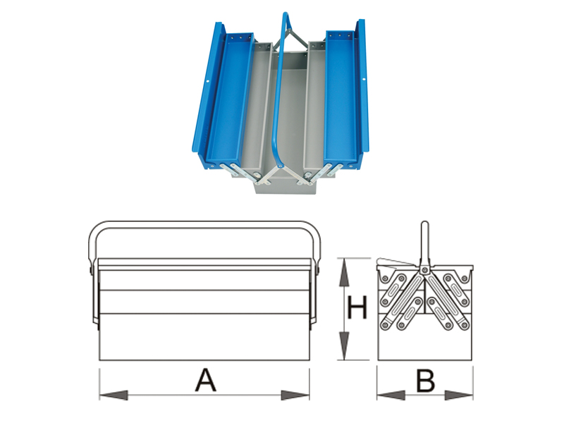 UNIOR Kaseta za alat 550x215x240 mm, duga izvedba, art. 912/5 601912 - dodatni pogled