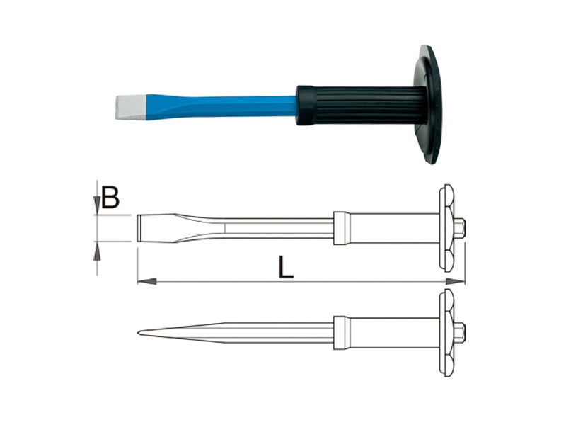 UNIOR Zidarsko dleto s gumenom ručkom, 300 mm, art. 660 A HS 608498 - dodatni pogled