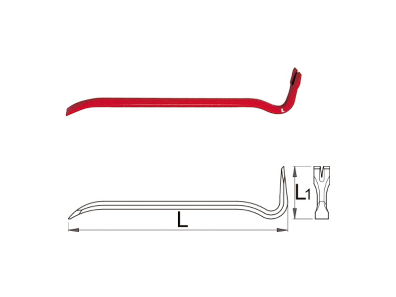 UNIOR Otvarač za omote 500 mm Šipka za vađenje eksera 300/6B 608815 - dodatni pogled