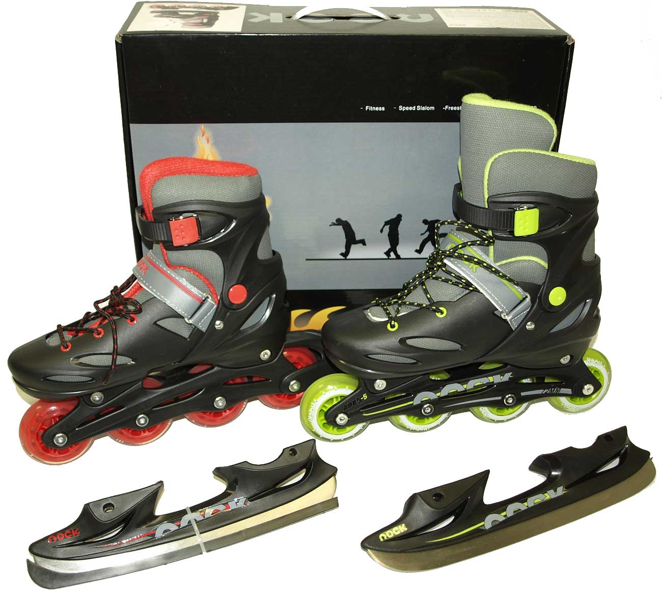 Rock Klizaljke i Roleri 2 u 1 Broj 38 - 41 Zelene 18-442 - dodatni pogled