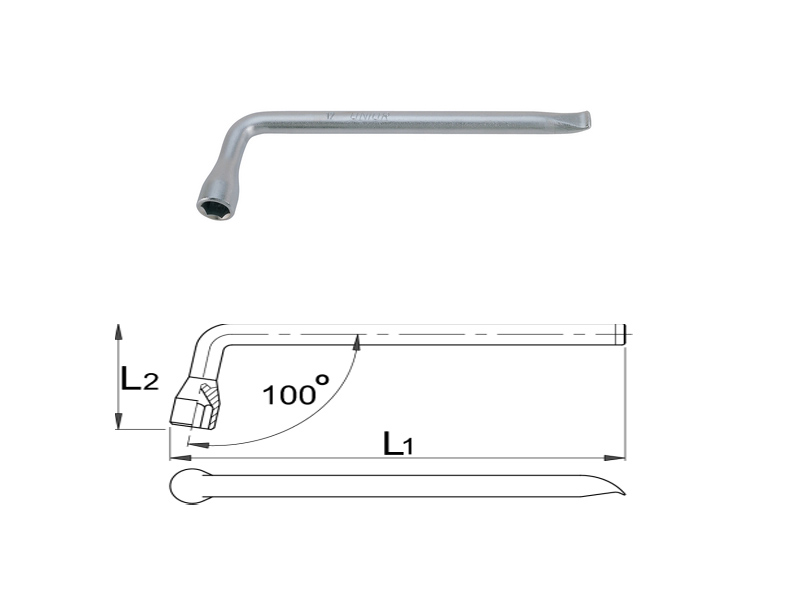 UNIOR Ključ cevni jednostrani savijeni - 17/255mm, hromiran, art. 210 600782 175702 - dodatni pogled