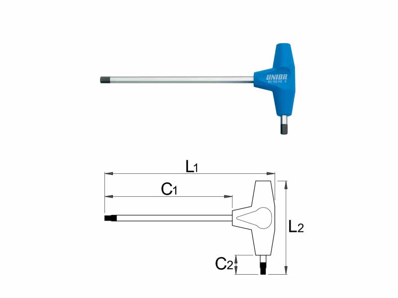 UNIOR Izvijač imbus s T ručicom - 4.5mm, hromiran + Polipropilen M687109 607165 - dodatni pogled