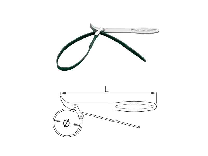 UNIOR Ključ za filtere s trakom - 280mm, FI 60-140mm, Art. 205 601024 747718 - dodatni pogled