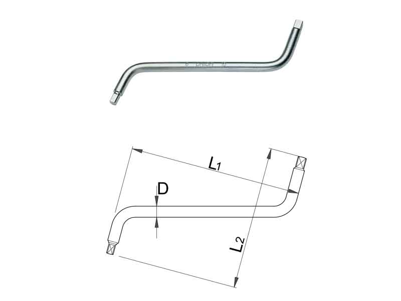 UNIOR Ključ utični 4-ugaoni za menjanje ulja - 8/10 MM, hromiran art.206 308077 605112 - dodatni pogled