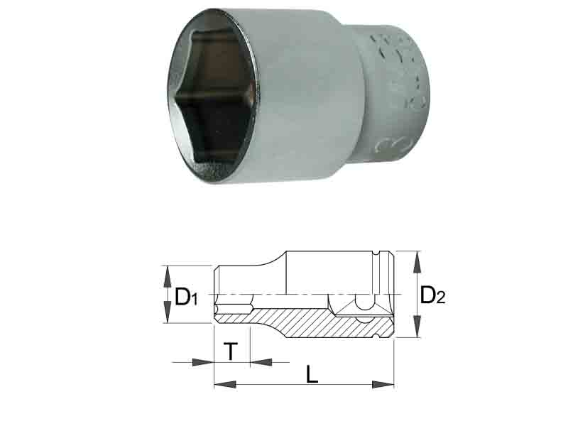 UNIOR Ključ nasadni 6-UGAONI 3/8 art.238 605333 519701 - dodatni pogled