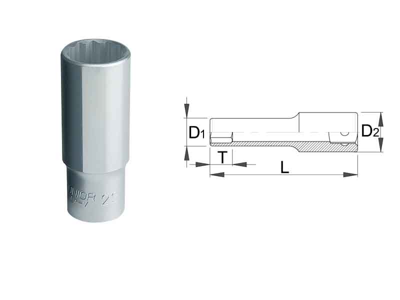 UNIOR Ključ nasadni 12-UGAONI 1/2 13mm 190/1L12p 610771 337855 - dodatni pogled