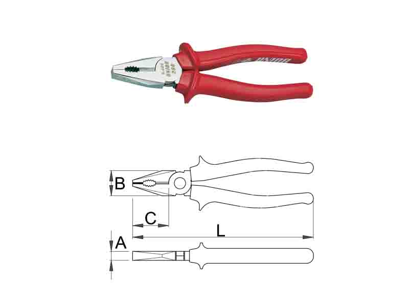 UNIOR Klešta kombinovana polirana - 160mm, HROMIRANE art. 406VDE 605008 307930 - dodatni pogled