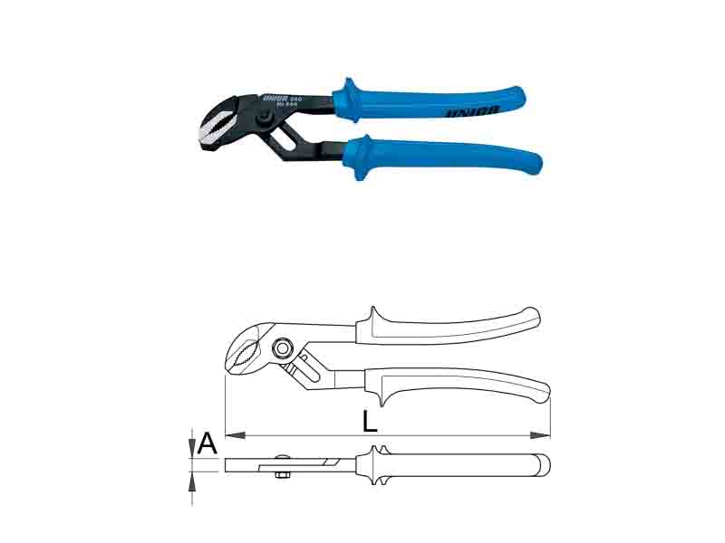 UNIOR Klešta papagajke žljebaste - 180mm, FOSFATIRANE 445/4G 608690 920727 - dodatni pogled