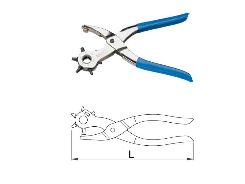 UNIOR Klešta revolver za kožu - 210mm, FI 2-5mm, art.558 601557 467545 - dodatni pogled