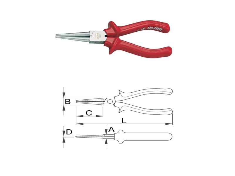 UNIOR Klešta sa okruglim čeljustima - 140mm, HROMIRANE art.476VDE 605016 307933 - dodatni pogled