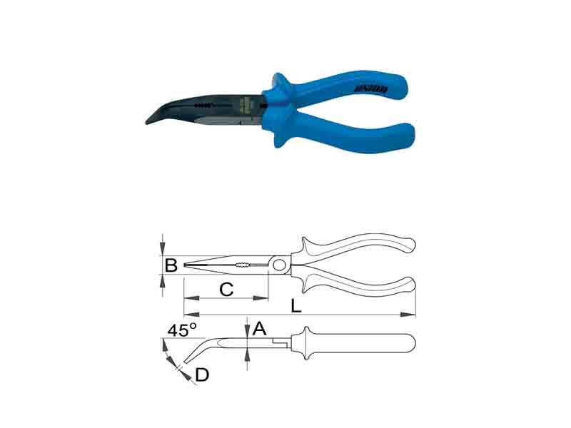 UNIOR Klešta telefonska ukrivljena - 200mm FOSFATIRANE 512/4G 608721 929094 - dodatni pogled