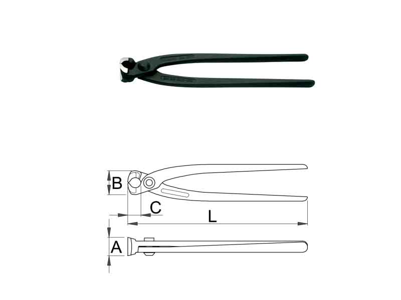 UNIOR Klešta štip armiračka - 280mm, FOSFATIRANE, art. 531 601375 481459 - dodatni pogled