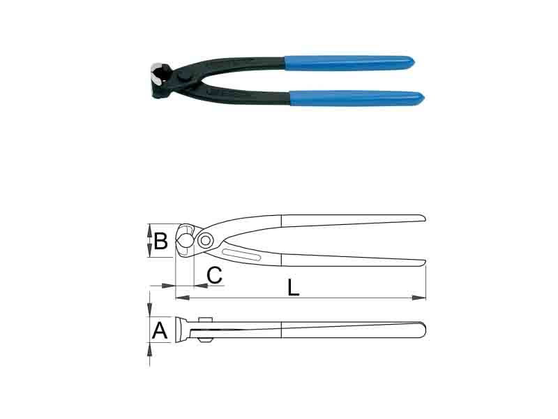 UNIOR Klešta štip armiračka - 250mm, PLASTIFICIRANE, art.531/4 608729 892883 - dodatni pogled