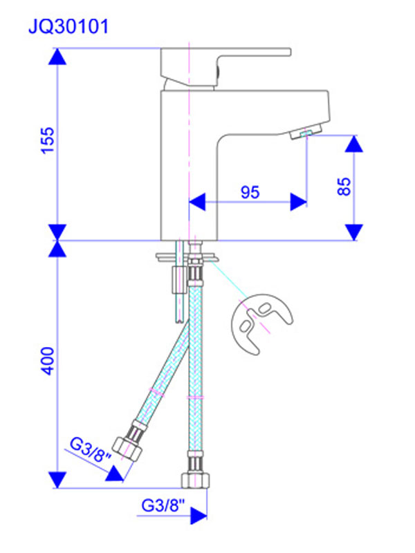 BATERIJA za lavabo JQ30101 - dodatni pogled