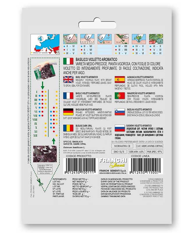 Seme 5 kesica Bosiljak rubin Franchi Sementi Virimax - dodatni pogled