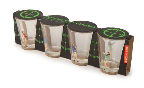 Kikkerland Čaše za kratka pića Gun Girl, set od 4  GL04 - dodatni pogled